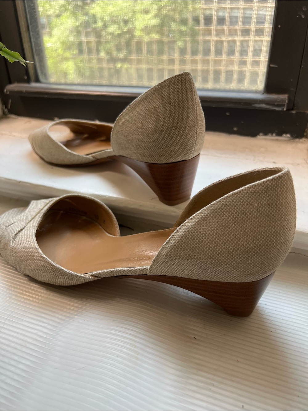 Stuart Weitzman Light Tan Open-toe D' Orsay Shoes